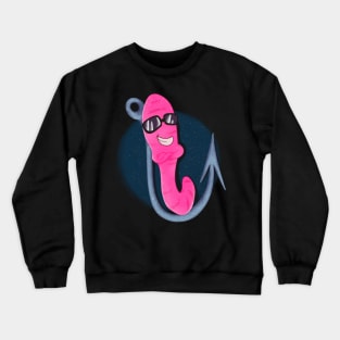 Cool Worm Fishing Hook Bait Angler Crewneck Sweatshirt